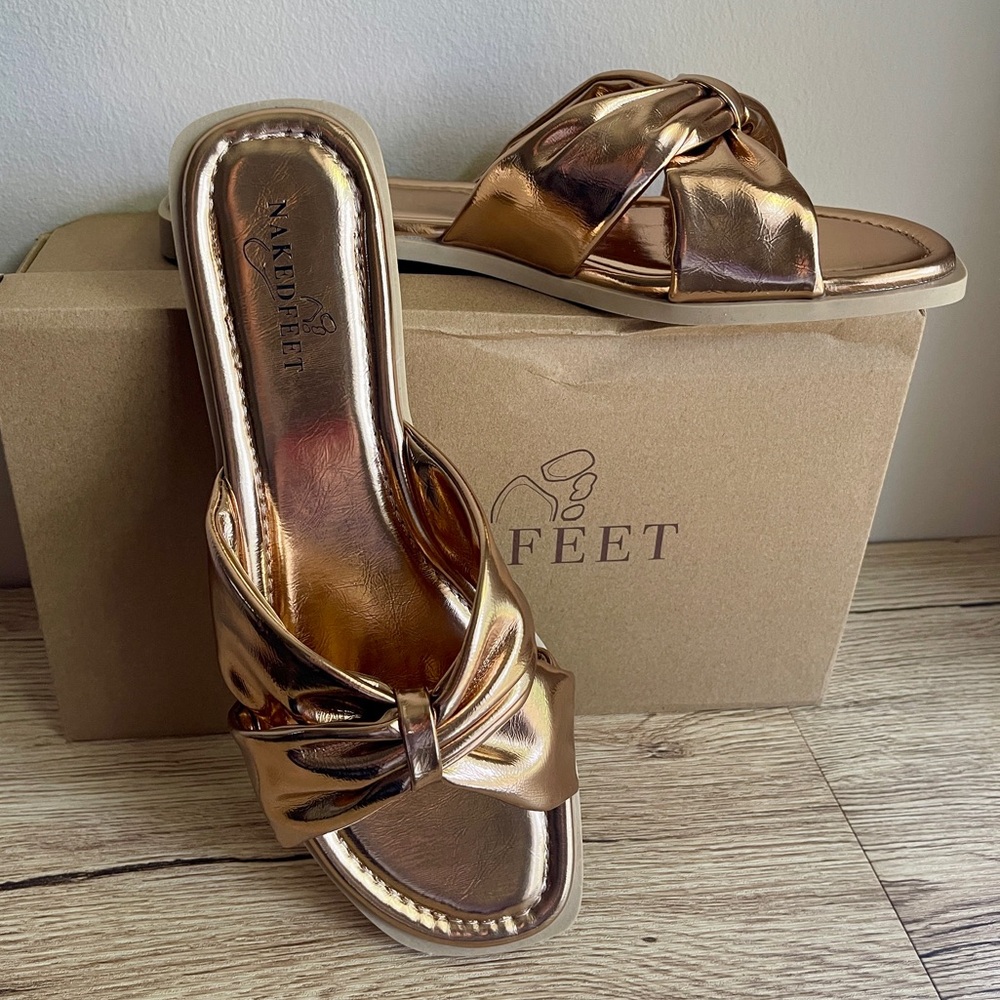 NAKED FEET GOA Sandal in Bronze - Size 9.5